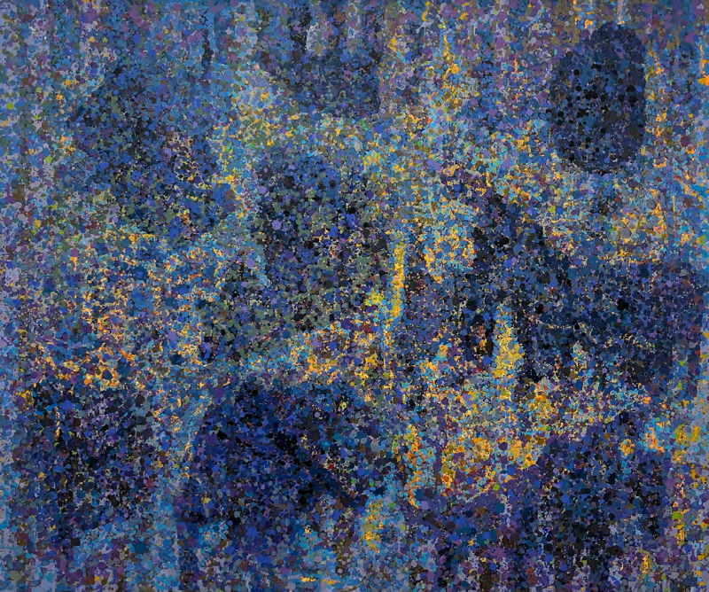 Untitled 4' abstract acrylic painting by artist Rambali Prajapati, 36x42 inch, on canvas