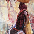 Untitled 4' figurative acrylic painting by artist Bharatbhushan Hogade, 19x12 inch, on handmade paper