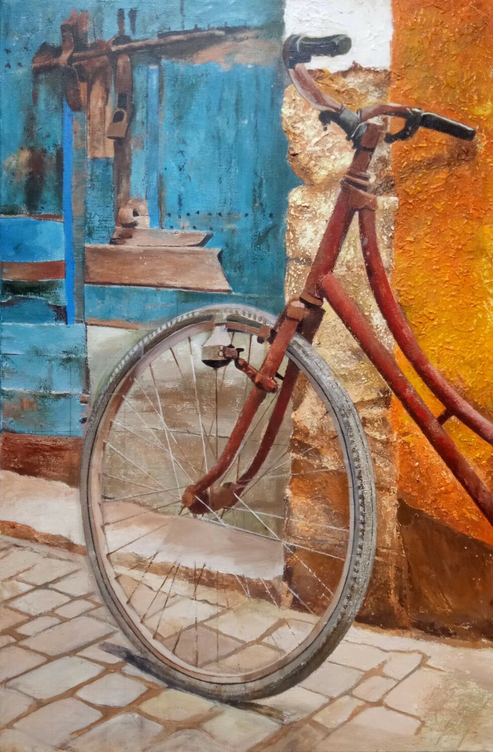 Untitled 4' still-life acrylic painting by artist Rajashree Sutar, 36x24 inch, on canvas