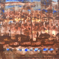 Untitled 4' abstract acrylic painting by artist Yash Chawardol, 7x8 inch, on paper