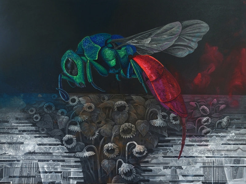 Untitled 4' contemporary acrylic painting by artist Senthil Kumar J, 72x96 inch, on canvas