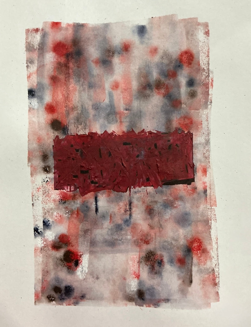 Untitled 4' abstract acrylic painting by artist Prasen Baviskar, 17x12 inch, on paper