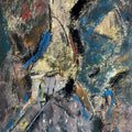 Untitled 4' abstract acrylic painting by artist Amit Bankar, 20x14 inch, on paper