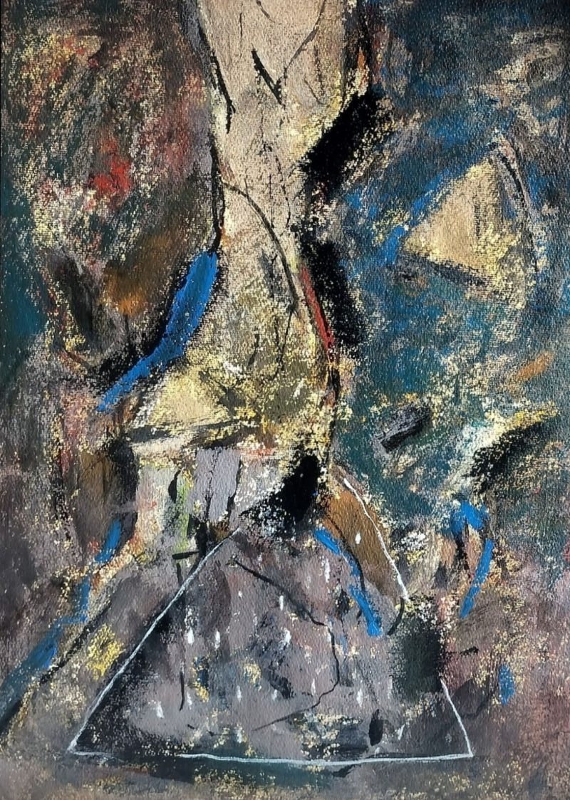 Untitled 4' abstract acrylic painting by artist Amit Bankar, 20x14 inch, on paper