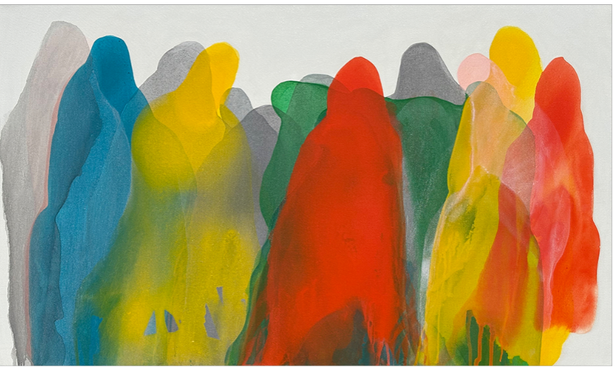 Untitled 4' abstract acrylic painting by artist Vijay Shelar, 36x60 inch, on canvas