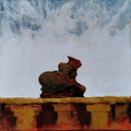 Untitled 4' religious acrylic painting by artist Makarand Rane, 10x10 inch, on canvas