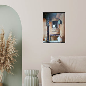 In-situ view of Rajashree Sutar's 'Untitled 4 (Courtyard Harmony)' painting in a room