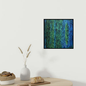 In-situ view of Hansodnya Tambe's 'Untitled 4 (Chromatic Cascade)' painting in a room