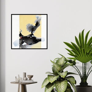 In-situ view of Huma Khan's 'Untitled 4 (Emergence: An Abstract Composition in Ink and Wash)' painting in a room