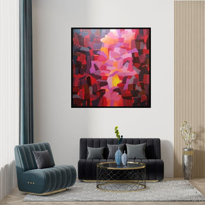 Preview of 'Untitled 4 (Emergence)' Painting by Padmakar Santape shown on a wall in a furnished room.