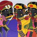 'Untitled 402' figurative acrylic painting by artist Thota Vaikuntam, 18x24 inch, on canvas