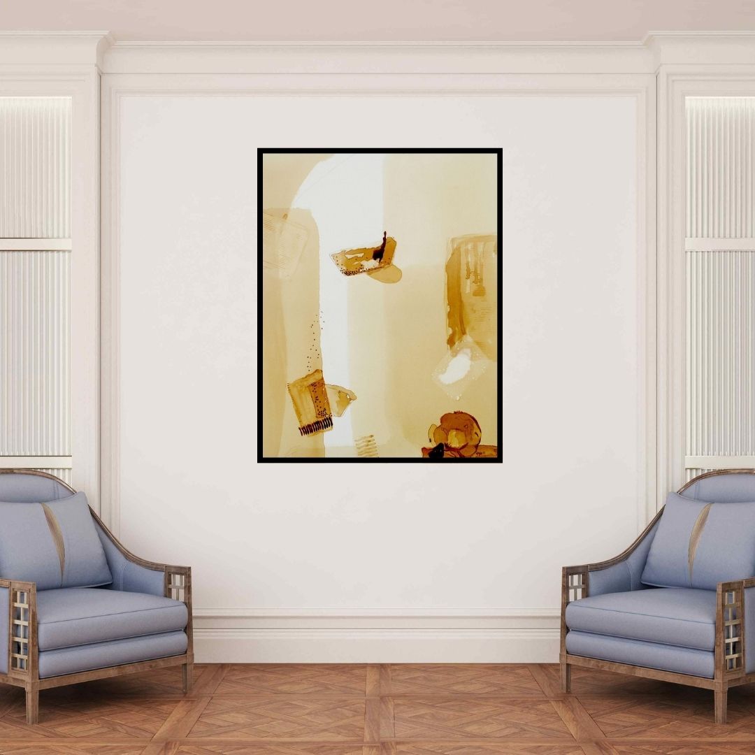 In-situ view of Veena Jain's 'Untitled 42' painting in a room