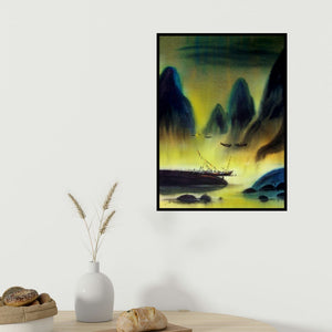 In-situ view of Soumen Saha's 'Untitled' painting in a room