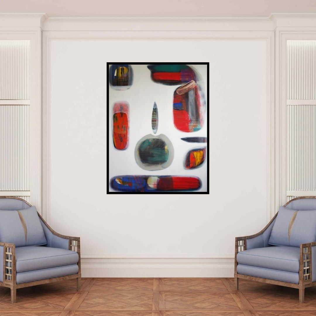 In-situ view of Yashwant Pawar's 'Untitled 44' painting in a room