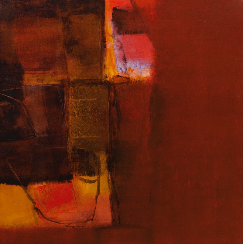 Untitled 44' abstract acrylic painting by artist Umesh Patil, 24x24 inch, on canvas