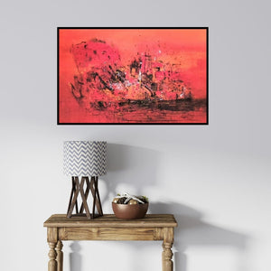 In-situ view of Dnyaneshwar Dhavale's 'Untitled' painting in a room