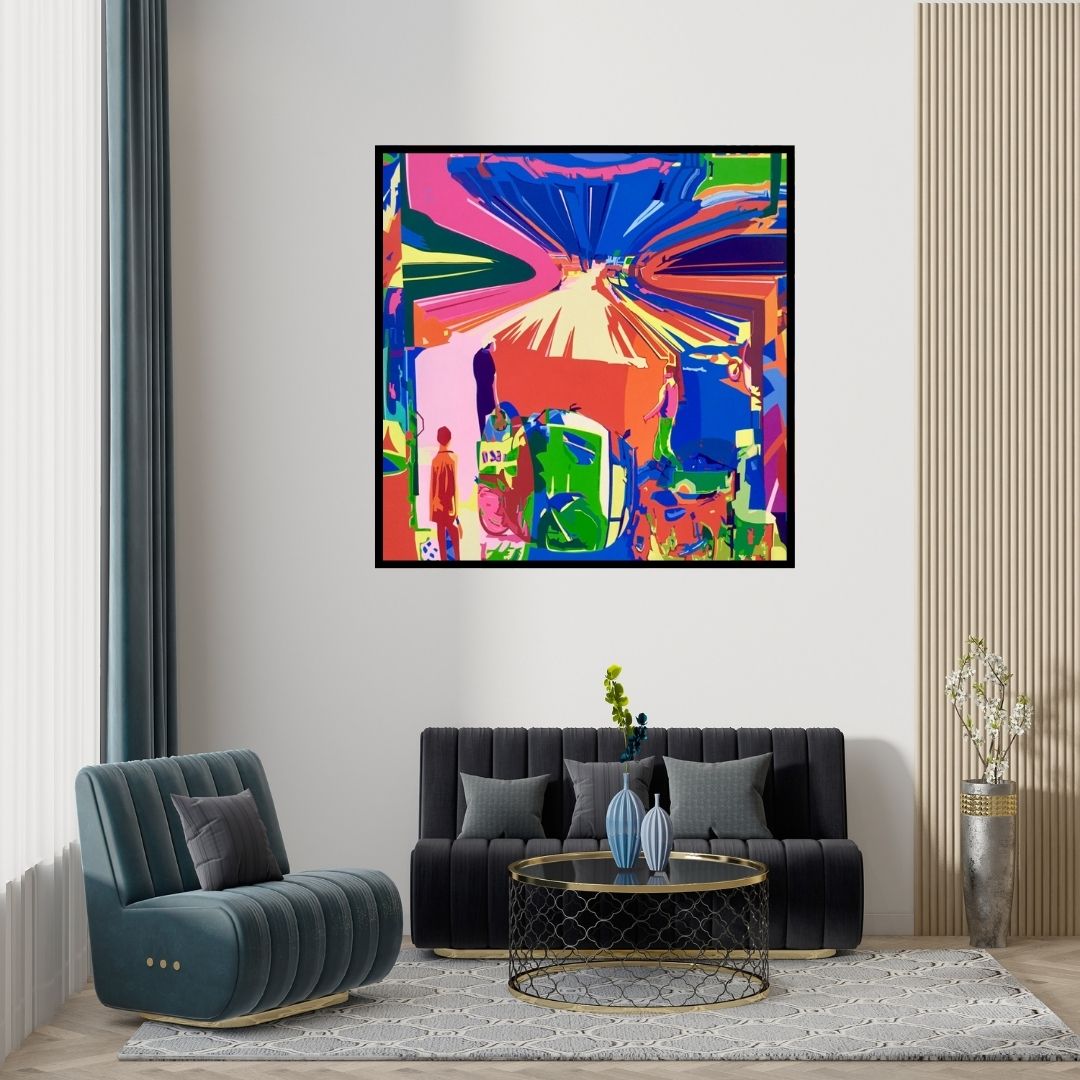 Preview of 'Untitled 5' Painting by George Martin shown on a wall in a furnished room.