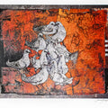 Animals serigraphs painting titled 'Untitled 5', 22x26 inch, by artist Jamil Naqsh on Paper