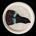 Untitled 5' contemporary mixed-media painting by artist Poonam Kishor, 12x12 inch, on food paper plate