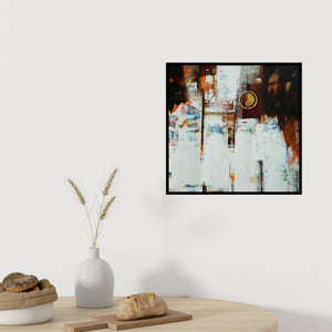 Preview of 'Untitled 5 (Abstract Composition)' Painting by Stalin Joseph shown on a wall in a furnished room.