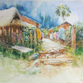 Landscape watercolor painting titled 'Untitled 5', 22x28 inch, by artist Bijay Biswaal on Paper