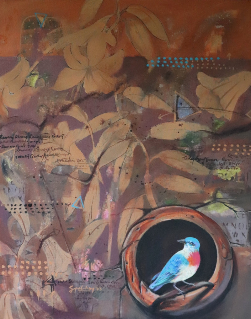 Untitled 5' animals acrylic painting by artist Gopal Roy, 30x24 inch, on canvas