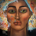 Untitled 5' figurative acrylic painting by artist Suruchi Jamkar, 12x12 inch, on canvas
