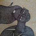Untitled 5' figurative mixed-media painting by artist Ankita Dutta, 14x11 inch, on paper