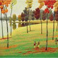 'Untitled 5' nature acrylic painting by artist Satish Mane, 36x48 inch, on canvas