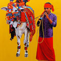 'Untitled 5' religious acrylic painting by artist Sujit Karmakar, 59x48 inch, on canvas