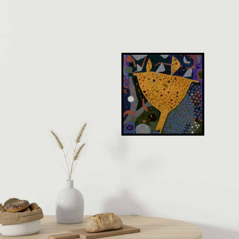 In-situ view of Pankaj Kumar Singh's 'Untitled 5' painting in a room