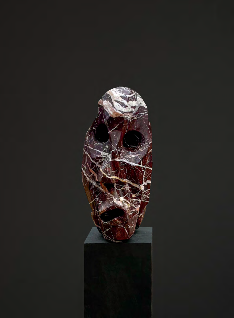 Untitled 5' abstract Jasper Stone sculpture by artist Rambali Prajapati, 12x6 inch, on jasper stone