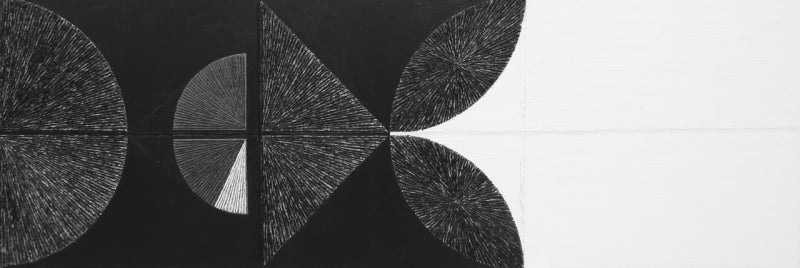 'Untitled 502' abstract acrylic painting by artist Sandesh Khule, 48x144 inch, on canvas