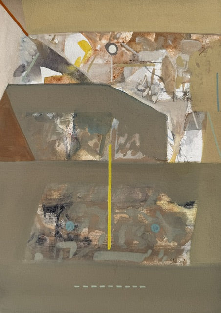 Untitled 503' abstract acrylic painting by artist Shrikant Kadam, 12x9 inch, on paper