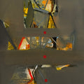 Untitled 508 by Shrikant Kadam, Original Acrylic Abstract Painting on Paper, Small Vertical Wall Art