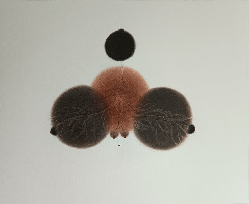 Untitled 51' contemporary dry-pastel drawing by artist Trapti Porwal, 15x18 inch, on paper