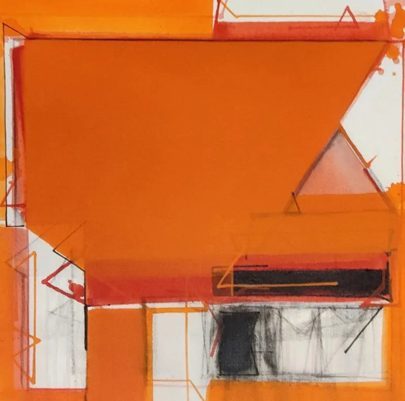 Abstract acrylic painting titled 'Untitled 51', 18x18 inch, by artist Santosh Rathod on Canvas