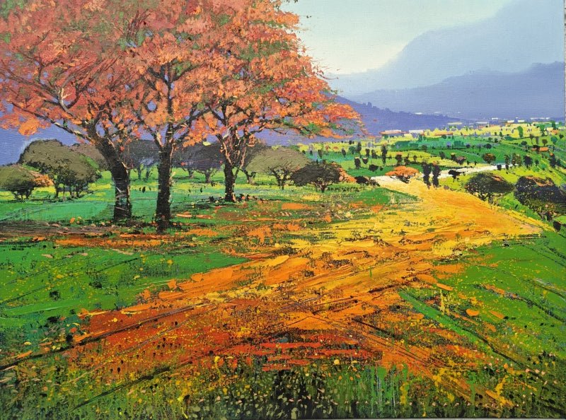 'Untitled 51' nature acrylic painting by artist Hari Dhongade, 30x40 inch, on canvas