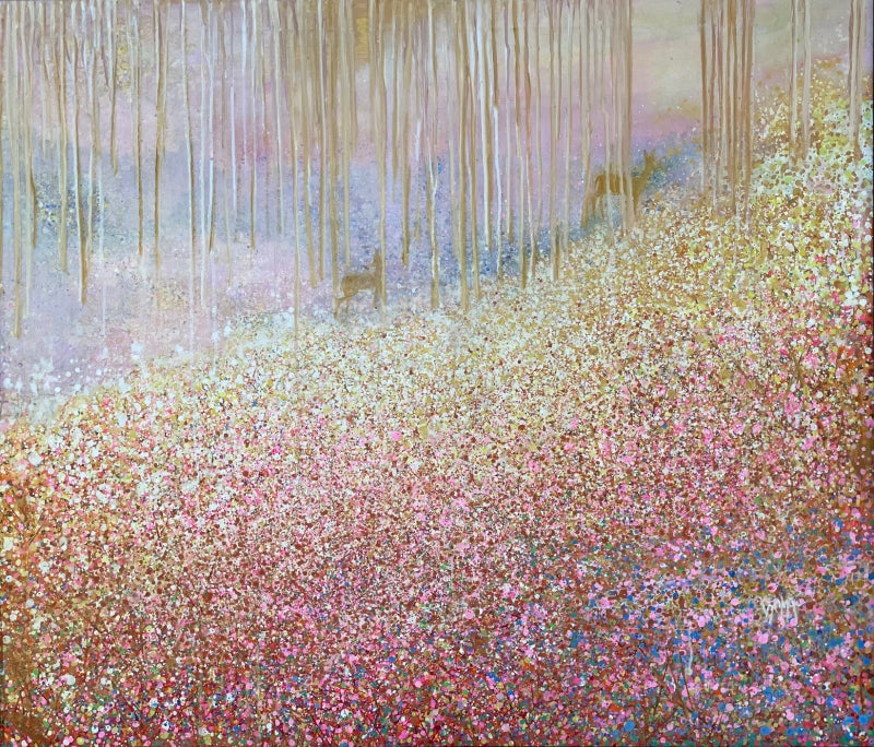 Untitled 51' nature mixed-media painting by artist Vyoma Parikh, 42x36 inch, on linen