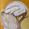 Untitled' contemporary acrylic painting by artist Chandramohan Kulkarni, 18x18 inch, on canvas