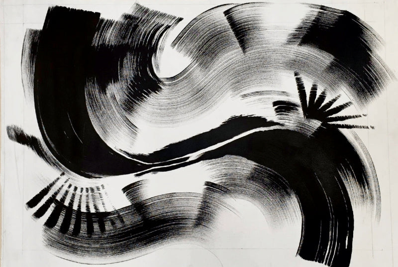 Untitled 52' abstract acrylic painting by artist Anand Kamdar, 24x36 inch, on canvas