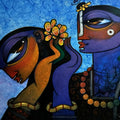 Untitled' figurative acrylic painting by artist Ramesh Gujar, 51x62 inch, on canvas