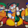 Untitled' figurative acrylic painting by artist Arvind R Mahajan, 36x60 inch, on canvas