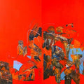 Abstract acrylic painting titled 'Untitled 53', 36x72 inches, by artist Vivek Nimbolkar on Canvas