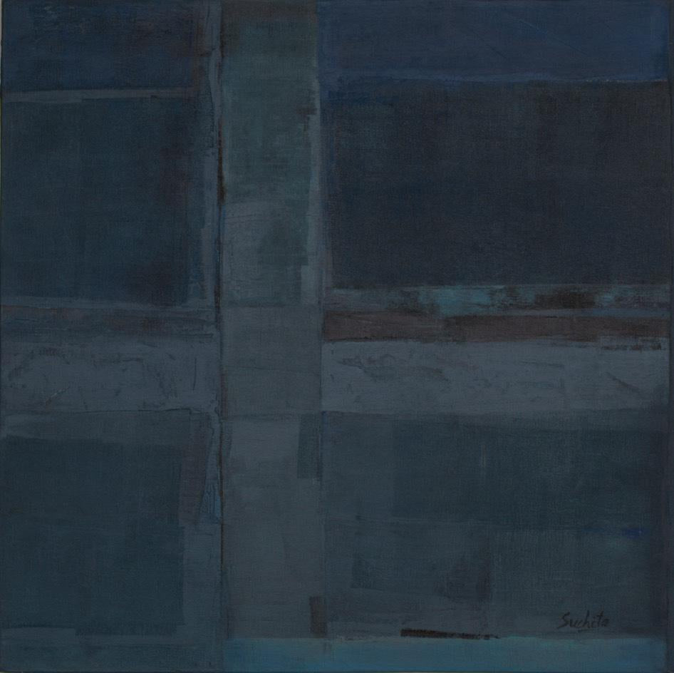 'Untitled' abstract acrylic painting by artist Suchita Tarde, 26x26 inch, on canvas