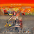 Untitled 533' abstract acrylic painting by artist Shrikant Kadam, 12x9 inch, on paper