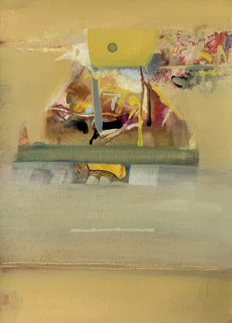 Untitled 534' abstract acrylic painting by artist Shrikant Kadam, 12x9 inch, on paper