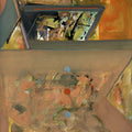 Untitled 536' abstract acrylic painting by artist Shrikant Kadam, 12x9 inch, on paper