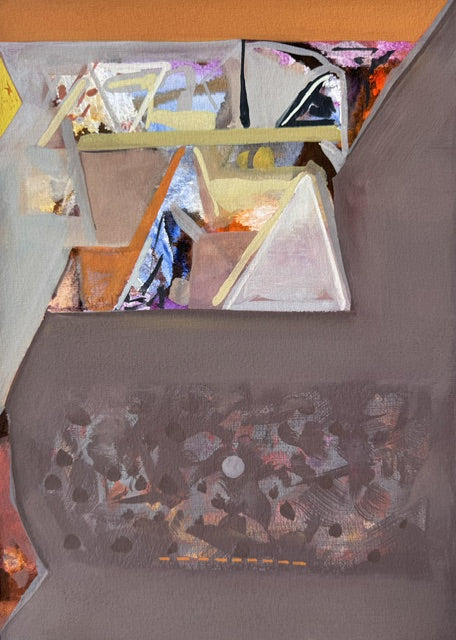 Untitled 539' abstract acrylic painting by artist Shrikant Kadam, 12x9 inch, on paper