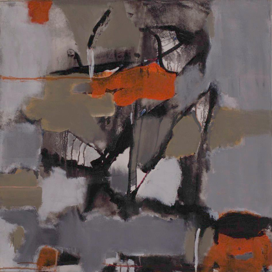 'Untitled 54' abstract acrylic painting by artist Sharad Tarde, 30x30 inch, on canvas